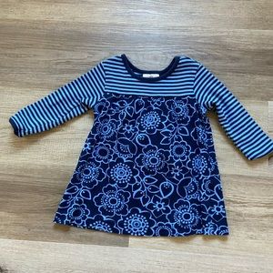 Hanna Andersson toddler blue striped and floral dress.